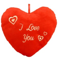 Plush cushion heart approx. 25cm I love you (Plush red pillow heart I love you + 140 grams of chocolate hearts)